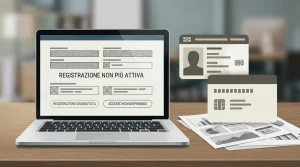 Illustrazione editoriale di una registrazione disattivata con documenti storici di conto
